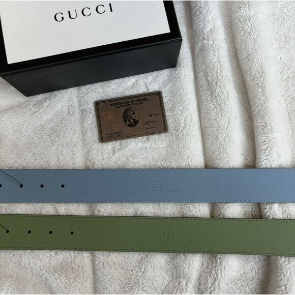 Gucci GG Supreme Beige / Blue Belt - Picture 3 of 6